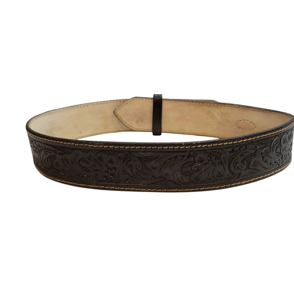High-Rider Solid Nickle Silver Buckle Genuine Leather Western Belt 40\